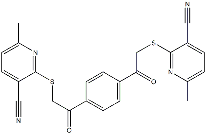 3-Pyridinecarbonitrile, 2,2'-[1,4-phenylenebis[(2-oxo-2,1-ethanediyl)thio]]bis[6-methyl- (9CI) Structure