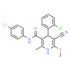 4-(2-chlorophenyl)-N-(4-chlorophenyl)-5-cyano-2-methyl-6-(methylthio)-1,4-dihydropyridine-3-carboxamide Structure