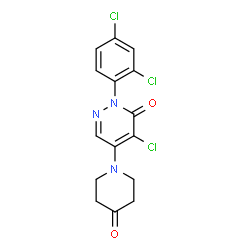 4-CHLORO-2-(2,4-DICHLOROPHENYL)-5-(4-OXOPIPERIDINO)-3(2H)-PYRIDAZINONE结构式