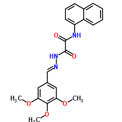 N-(1-Naphthyl)-2-oxo-2-[(2E)-2-(3,4,5-trimethoxybenzylidene)hydrazino]acetamide Structure