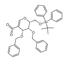 1,5-anhydro-3,4-di-O-benzyl-6-O-tert-butyldiphenylsilyl-2-deoxy-2-nitro-D-lyxo-hex-1-enitol结构式