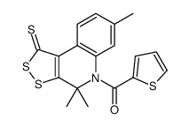 thiophen-2-yl-(4,4,7-trimethyl-1-sulfanylidenedithiolo[3,4-c]quinolin-5-yl)methanone Structure