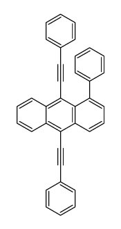 Anthracene,1-phenyl-9,10-bis(2-phenylethynyl)- Structure
