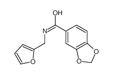 N-(furan-2-ylmethyl)-1,3-benzodioxole-5-carboxamide结构式