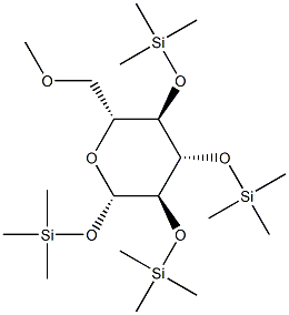 6-O-Methyl-1-O,2-O,3-O,4-O-tetrakis(trimethylsilyl)-β-D-glucopyranose结构式