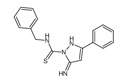 5-amino-3-phenyl-pyrazole-1-carbothioic acid benzylamide Structure