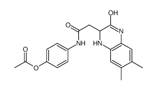 [4-[[2-(6,7-dimethyl-3-oxo-2,4-dihydro-1H-quinoxalin-2-yl)acetyl]amino]phenyl] acetate结构式