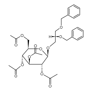 2,3-di-O-benzyl-1-O-(2,3,4,6-tetra-O-acetyl-β-D-glucopyranosyl)-sn-glycerol Structure