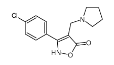 3-(4-chlorophenyl)-4-(pyrrolidin-1-ylmethyl)-2H-1,2-oxazol-5-one结构式