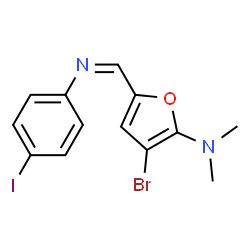 2-Furanamine,3-bromo-5-[[(4-iodophenyl)imino]methyl]-N,N-dimethyl- Structure