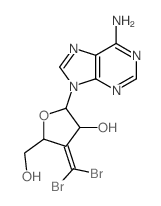 Adenosine,3'-deoxy-3'-(dibromomethylene)- (9CI)结构式