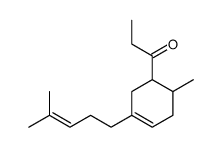1-[6-methyl-3-(4-methyl-3-pentenyl)-3-cyclohexen-1-yl]propan-1-one结构式
