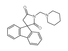 (Spiro(9H-fluorene-9,3-pyrrolidine)-2,) 5-dione, 1-(1-piperidinylmethyl)- structure