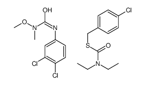 S-[(4-chlorophenyl)methyl] N,N-diethylcarbamothioate,3-(3,4-dichlorophenyl)-1-methoxy-1-methylurea Structure