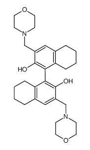 (S)-5,5',6,6',7,7',8,8'-octahydro-3,3'-bis(4-morpholinylmethyl)-[1,1'-binaphthalene]-2,2'-diol结构式
