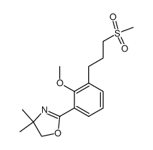 2-(2-methoxy-3-(3-(methylsulfonyl)propyl)phenyl)-4,4-dimethyl-4,5-dihydrooxazole Structure