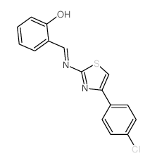 6-[[[4-(4-chlorophenyl)-1,3-thiazol-2-yl]amino]methylidene]cyclohexa-2,4-dien-1-one structure