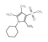 1-cyclohexyl-4,5-dimethyl-3-methylsulfonylpyrrol-2-amine结构式