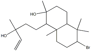 Decahydro-6-bromo-α-vinyl-2-hydroxy-α,2,5,5,8a-pentamethyl-1-naphthalene-1-propanol结构式