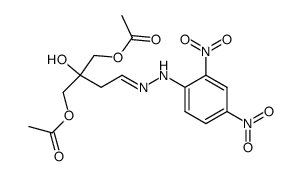 (E)-4-acetoxy-3-(acetoxymethyl)-3-hydroxybutanoaldehyde (2,4-dinitrophenyl)hydrazone Structure