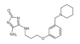 1-oxo-3-N-[3-[3-(piperidin-1-ylmethyl)phenoxy]propyl]-1,2,5-thiadiazole-3,4-diamine结构式