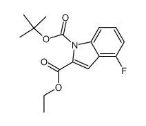 4-fluoroindole-1,2-dicarboxylic acid 1-tert-butyl ester 2-ethyl ester结构式