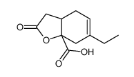 6-ethyl-2-oxo-3,3a,4,7-tetrahydro-1-benzofuran-7a-carboxylic acid结构式