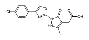 2-[2-[4-(4-chlorophenyl)-1,3-thiazol-2-yl]-5-methyl-3-oxo-1H-pyrazol-4-yl]acetic acid Structure