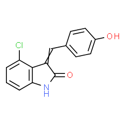 4-CHLORO-3-(4-HYDROXY-BENZYLIDENE)-1,3-DIHYDRO-INDOL-2-ONE Structure