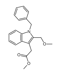 N-benzyl-2-(2-metoxymethyl)-3-(methoxycarbonylmethyl)indole Structure