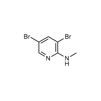 3,5-二溴-N-甲基吡啶-2-胺结构式