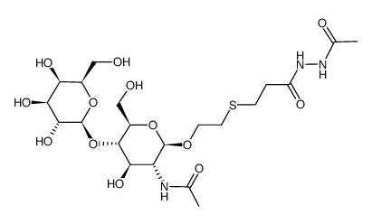 2-(2-(2-acetylhydrazin)carbonylethylthio)ethyl 2-acetamido-2-deoxy-4-O-β-D-galactopyranosyl-β-D-glucopyranoside Structure