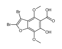 2,3-dibromo-6-hydroxy-4,7-dimethoxy-1-benzofuran-5-carboxylic acid结构式