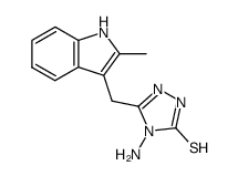 2-Methyl-3-(4-amino-3-mercapto-1,2,4-triazol-5-ylmethyl)indole结构式