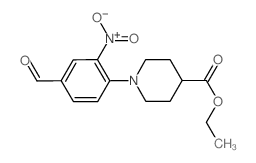 ETHYL 1-(4-FORMYL-2-NITROPHENYL)-4-PIPERIDINECARBOXYLATE结构式