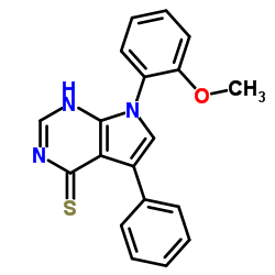 7-(2-METHOXYPHENYL)-5-PHENYL-7H-PYRROLO[2,3-D]PYRIMIDINE-4-THIOL structure