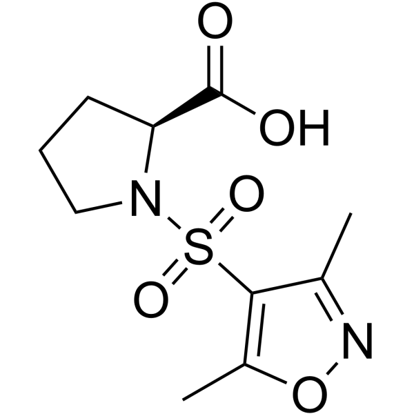 1-[(3,5-Dimethylisoxazol-4-yl)sulfonyl]proline结构式