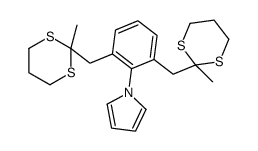 1-[2,6-bis[(2-methyl-1,3-dithian-2-yl)methyl]phenyl]pyrrole Structure