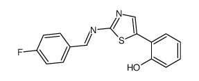 2-[2-[(4-fluorophenyl)methylideneamino]-1,3-thiazol-5-yl]phenol结构式