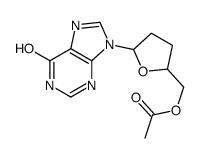 [5-(6-Oxo-1,6-dihydro-9H-purin-9-yl)tetrahydro-2-furanyl]methyl a cetate结构式