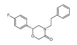 (6R)-6-(4-fluorophenyl)-4-(2-phenylethyl)morpholin-3-one结构式