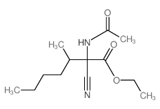 Heptanoic acid, 2-(acetylamino)-2-cyano-3-methyl-,ethyl ester structure