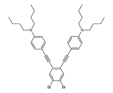 1,2-dibromo-4,5-bis[(4-(N,N-dibutylamino)phenyl)ethynyl]benzene Structure