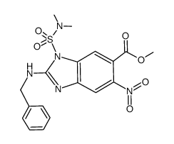 methyl 2-(benzylamino)-1-[(dimethylamino)sulfonyl]-5-nitro-1H-benzimidazole-6-carboxylate结构式