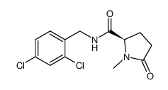 N-[(2,4-dichlorophenyl)methyl]-1-methyl-5-oxo-D-prolinamide结构式