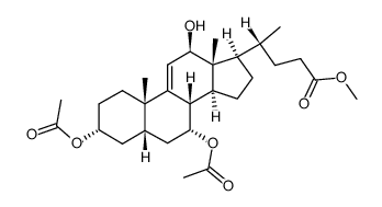 methyl 3α,7α-diacetoxy-12β-hydroxy-9(11)-cholenate Structure
