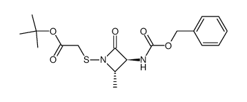 tert-butyl <<4(S)-methyl-3(S)-((benzyloxy)formamido)-2-oxo-1-azetidinyl>thio>acetate Structure