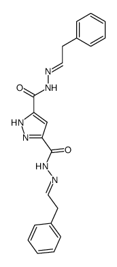 1H-pyrazole-3,5-dicarboxylic acid bis-phenethylidenehydrazide结构式