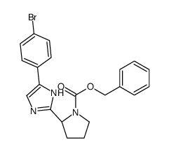 benzyl (2S)-2-[5-(4-bromophenyl)-1H-imidazol-2-yl]pyrrolidine-1-c arboxylate Structure