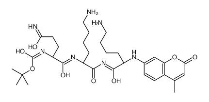 butoxycarbonylglutamyl-lysyl-lysine-4-methylcoumarinyl-7-amide结构式